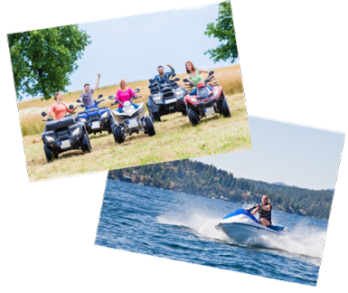 people riding recreational vehicles